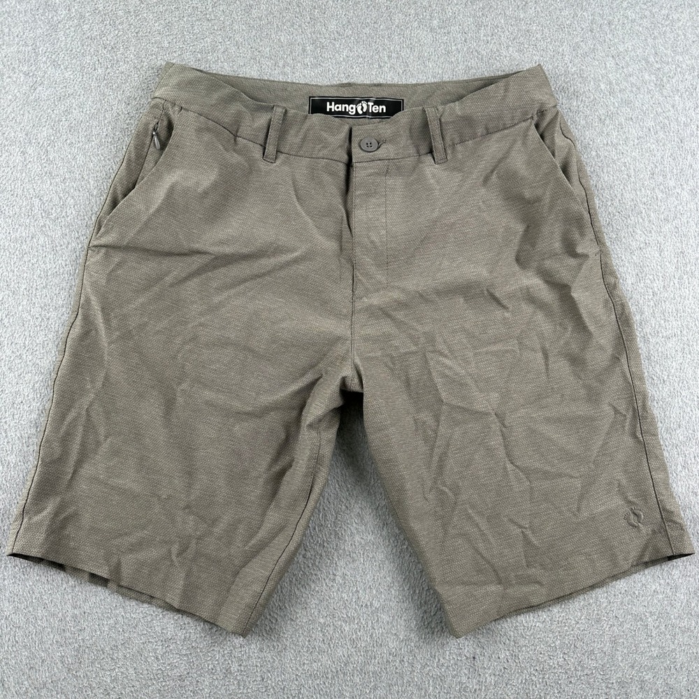 Hang Ten Shorts Mens 32 A105A814PS Brown Performance Stretch